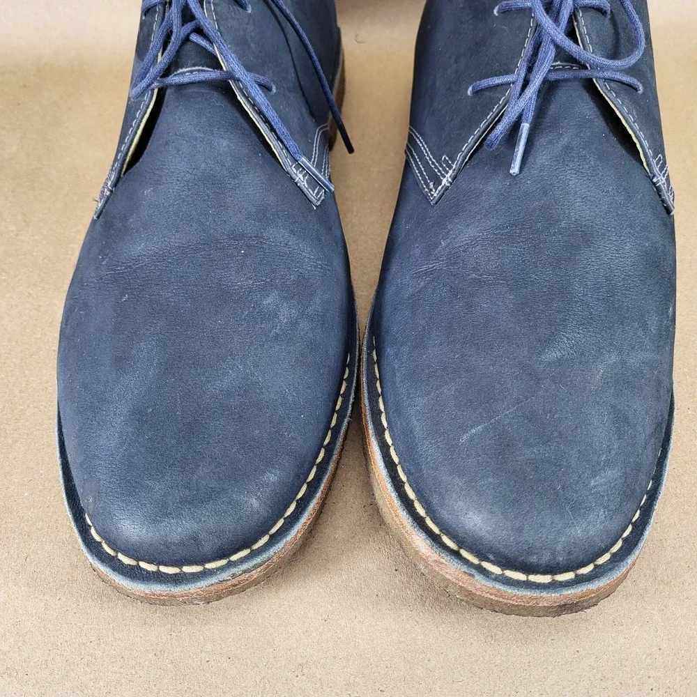 Johnston Murphy Men's 13 M Medium Blue Sheepskin Chukka Shoes Boots 25-3498